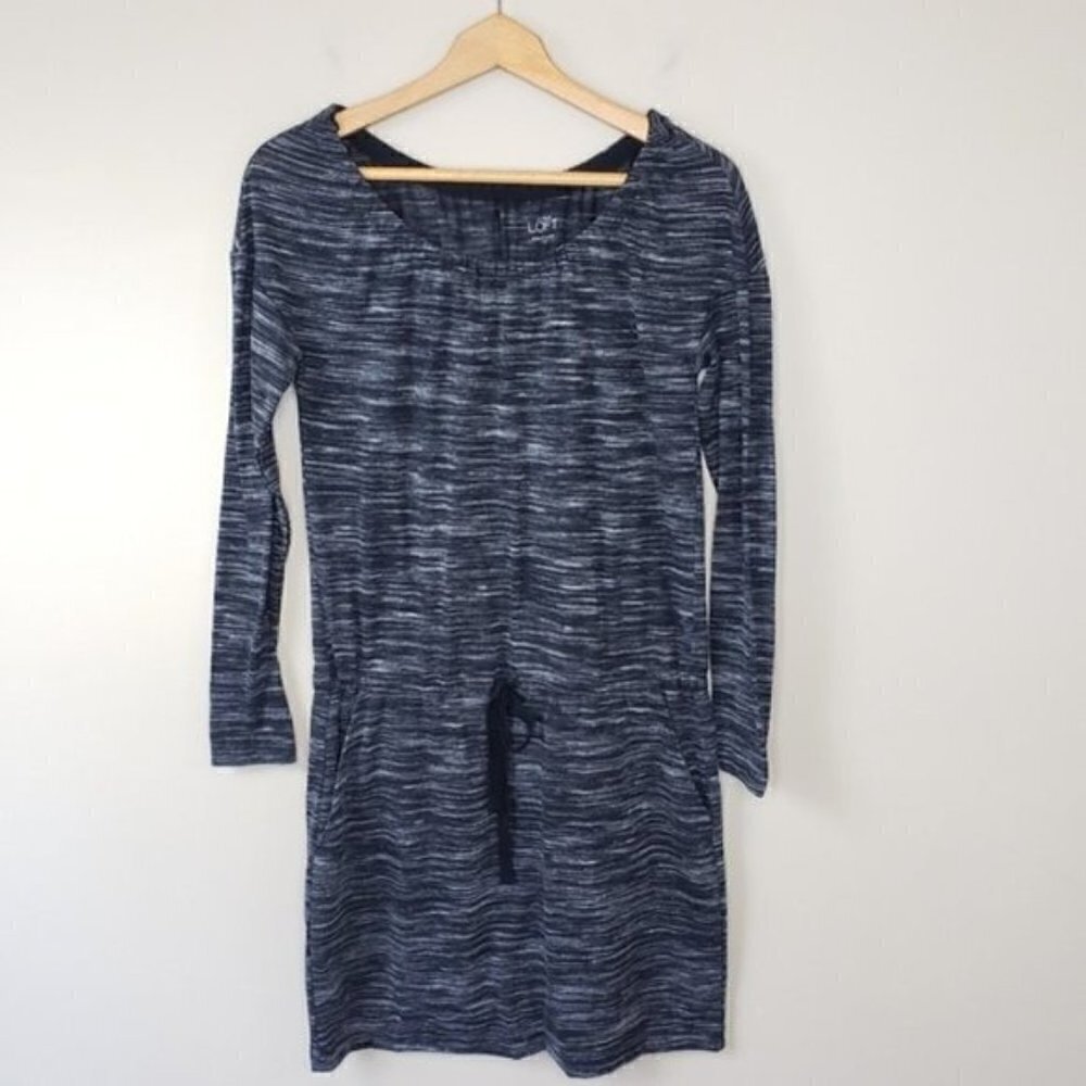 LOFT Space Dye Drawstring Waist Dress Size Small